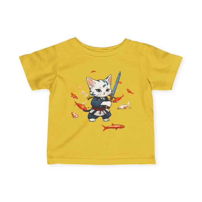 KOI SAMURAI KITTEN T-Shirt - Cute Japanese Cat Warrior Infant Tee