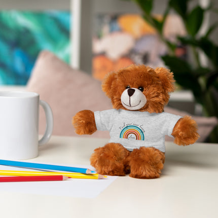 FIND YOUR INNER HAPPY PLACE Inspirational Rainbow Stuffed Animal