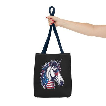 Patriotic Unicorn Gift Tote | American Flag Election Grocery Bag | United States Flag Freedom Lovers Office Travel Carrier | Patriot Sack