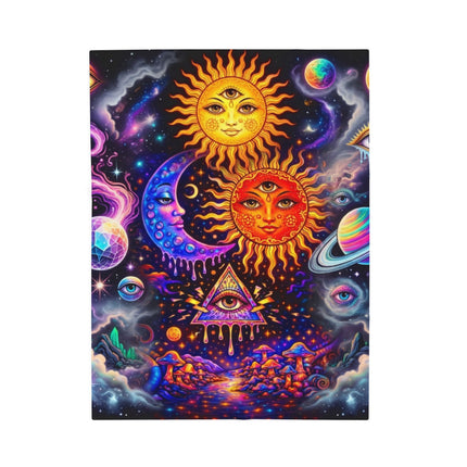 MINDFUL EYES OF THE SUNS AND MOON Psychedelic Blanket