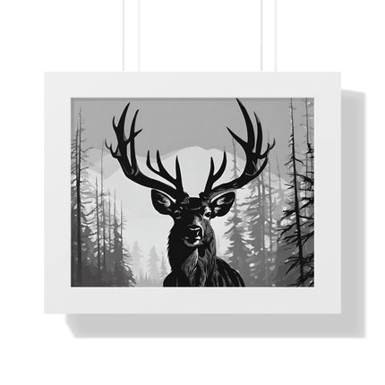 MAJESTIC BUCK WINTER SCENE - Deer Hunter Framed Wall Art