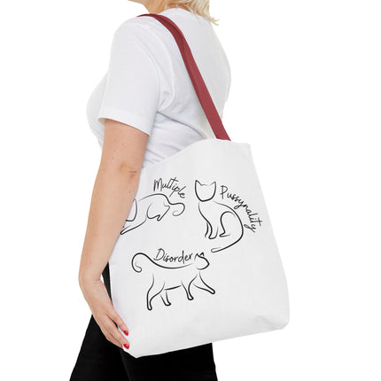 Cat Tote Bag | Cat Lovers Gift Bag | Multiple PUSSYNALITY Disorder Grocery Bag | Mental Health Humor | Two Sided Animal Owner Tote