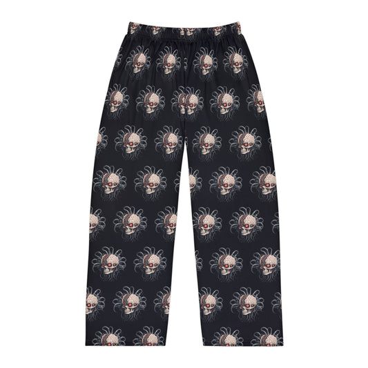 Contra Video Game Inspired Men's Pajama Pants | Cyborg Alien Tentacle Robotic Brain Skull Bottoms | Retro Game Lovers Sleep Wear Gift