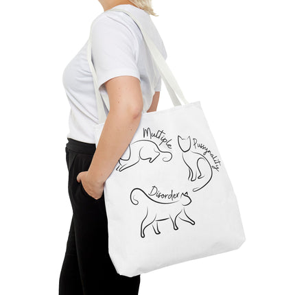 Cat Tote Bag | Cat Lovers Gift Bag | Multiple PUSSYNALITY Disorder Grocery Bag | Mental Health Humor | Two Sided Animal Owner Tote