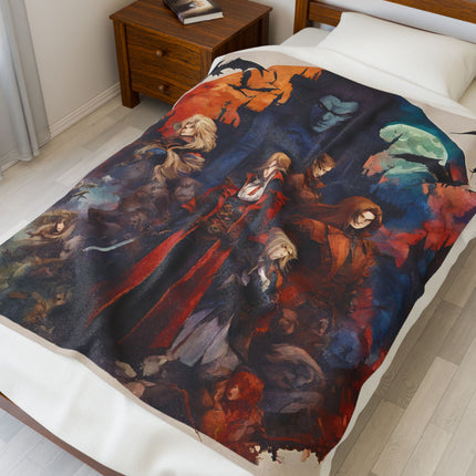 ALLIANCE AGAINST THE FORCES OF DARKNESS Blanket - Video Game Inspired Collage Throw