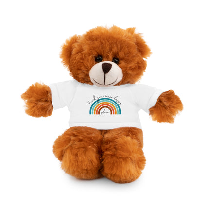 FIND YOUR INNER HAPPY PLACE Inspirational Rainbow Stuffed Animal
