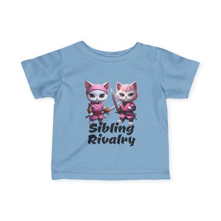 CUSTOM Personalized SIBLING RIVALRY Cat Warrior Samurai's ADD NAME Infant Shirt