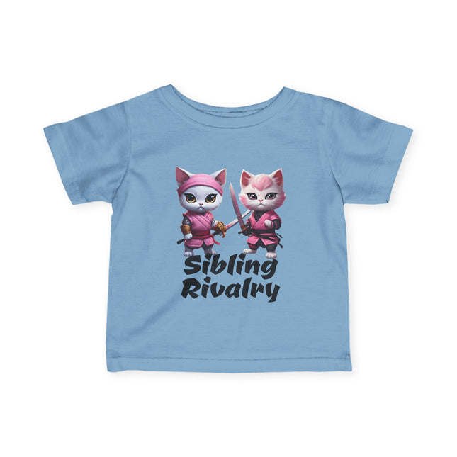 CUSTOM Personalized SIBLING RIVALRY Cat Warrior Samurai's ADD NAME Infant Shirt
