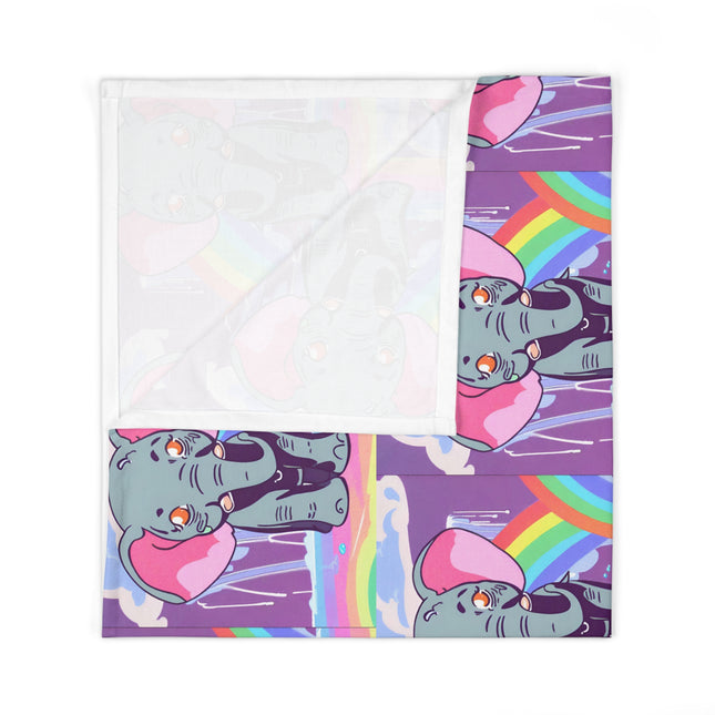 Animal Baby Swaddler, Elephant Rainbow Rainfall Changing Blanket, Cute Baby Shower Gift, Colorful Cloud Spring Water Cartoon Infant Cover