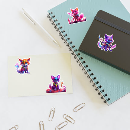 CRYSTAL GUARDIAN FOXES Kids Stickers