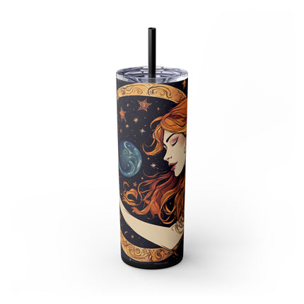 MOON SHAPING GODDESS Skinny Tumbler - Lunar Celestial Beauty Cup