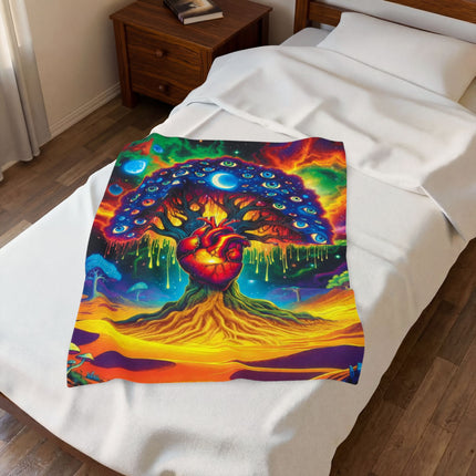 PSYCHEDELIC TREE OF BEATING LIFE EYES Trippy Blanket