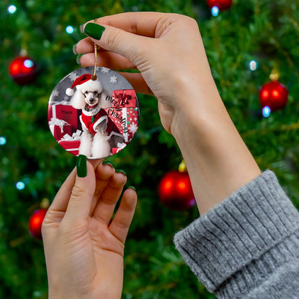 PERSONALIZED POODLE Christmas Ornament