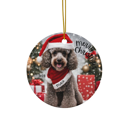 PERSONALIZED POODLE Christmas Ornament