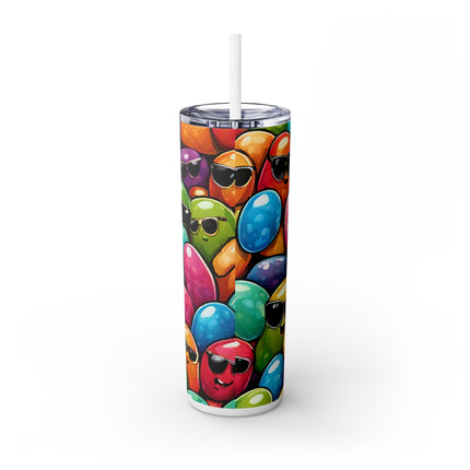 COOL BEANS Skinny Tumbler - Retro Jelly Beans Candy Lover Cup