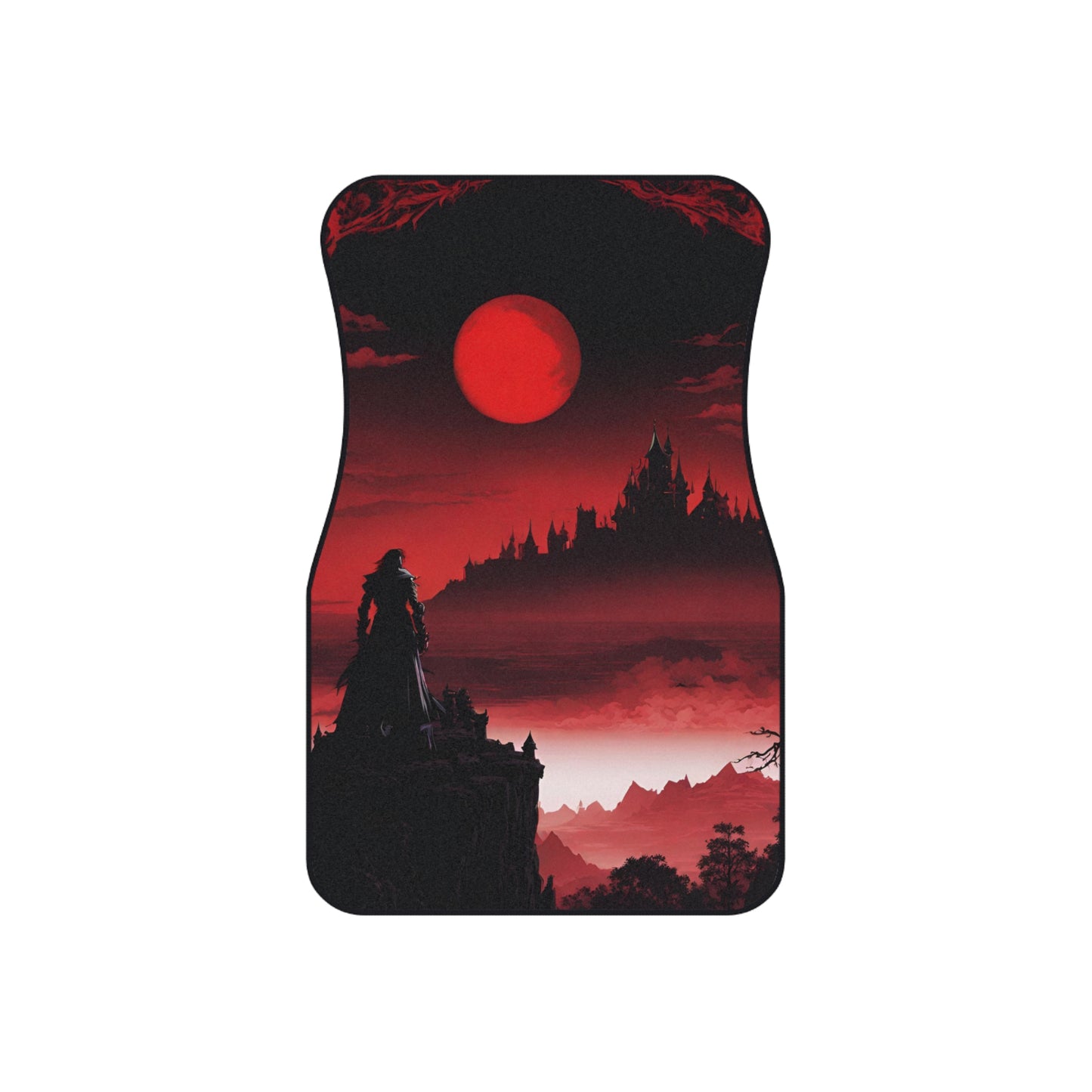 Castlevania Belmont Video Game Inspired Car Mats | What A Horrible Night To Traverse the Darkness Auto Accessory | Dracula Castle Gamer Gift