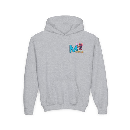 COSMIC WARRIOR KITTEN LETTER M - Personalizable Youth Hooded Sweatshirt
