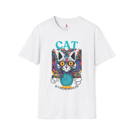 Nostrodamus Spoof Cat 80's Tee, Funny Softstyle Unisex Shirt, Vintage Style Parody Humor Graphic Tshirt, Retro Cat Lover Gift, Nostalgic