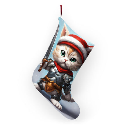 Christmas Stockings, Kids Adults Stockings, Cat Lovers Christmas Gift, Santa Warrior, Stockings with Cats, Kitten Stocking, Pet Holiday Gift