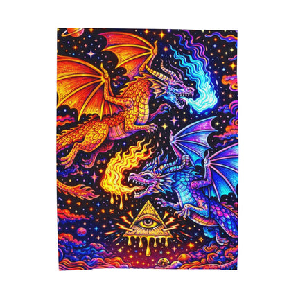 FIRE AND ICE DRAGONS Psychedelic Blanket