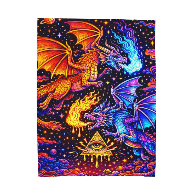 FIRE AND ICE DRAGONS Psychedelic Blanket