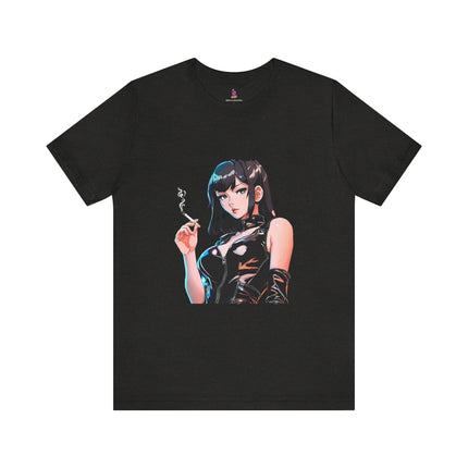 SMOKIN' T-Shirt - Anime Girl Leather Cigarette Edgy Art Tee
