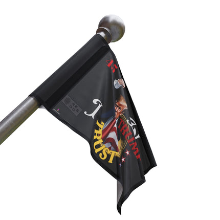 President Donald Trump Fist Pump House Flag |  2024 Election God Banner | Freedom Fight Christian American Loving Religion Voter Yard Gift