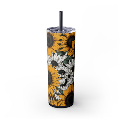 SUNFLOWERS GARDEN Skinny Tumbler - Flower Patch Car Traveler Cup