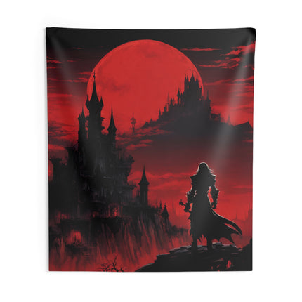 STANDING AT THE PRECIPICE OF EVIL Video Game Inspired Wall Tapestry