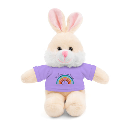 FIND YOUR INNER HAPPY PLACE Inspirational Rainbow Stuffed Animal