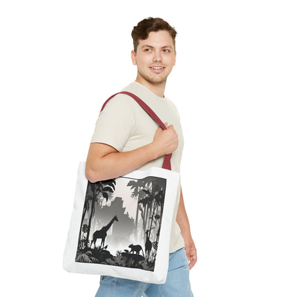 GIRAFFE SILHOUETTE Tote - Savannah Forest Shadow Nature Scene Travel Bag
