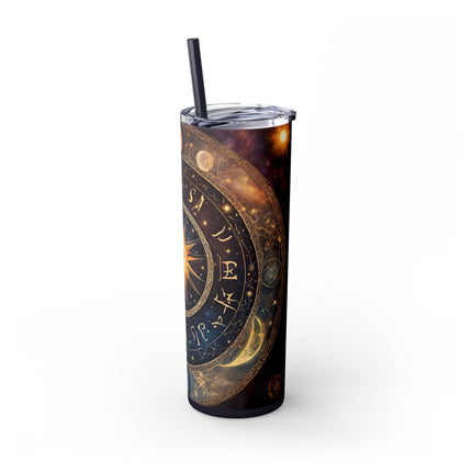 SUN & MOON PHASES Skinny Tumbler - Lunar Cycle Astronomy Night Sky Galaxy Cup