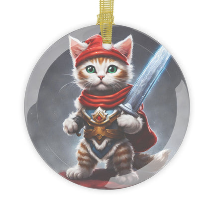 KITTEN WARRIOR Christmas Ornament