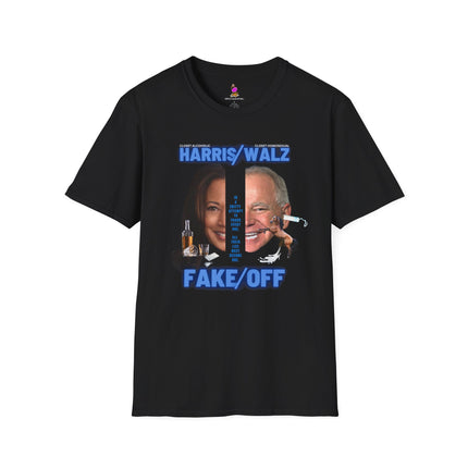 FAKE/OFF Election HARRIS WALZ Spoof Face/Off 90's Movie Shirt