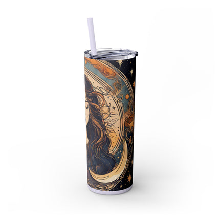 SUN & MOON GODDESS Skinny Tumbler - Lunar Astronomy Wiccan Dreams Cup