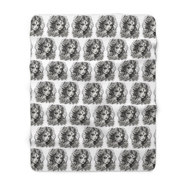 Flower Girl, Fantasy Blanket, Cracked Beauty, Angelic Rose, Pretty Goddess, Bedroom Cover, Couch Throw, Warm Cozy Sherpa Fleece