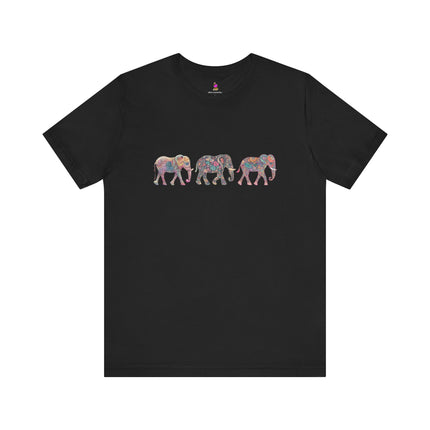 ELEPHANT MARCH T-Shirt - Majestic Animal Herd Art Tee