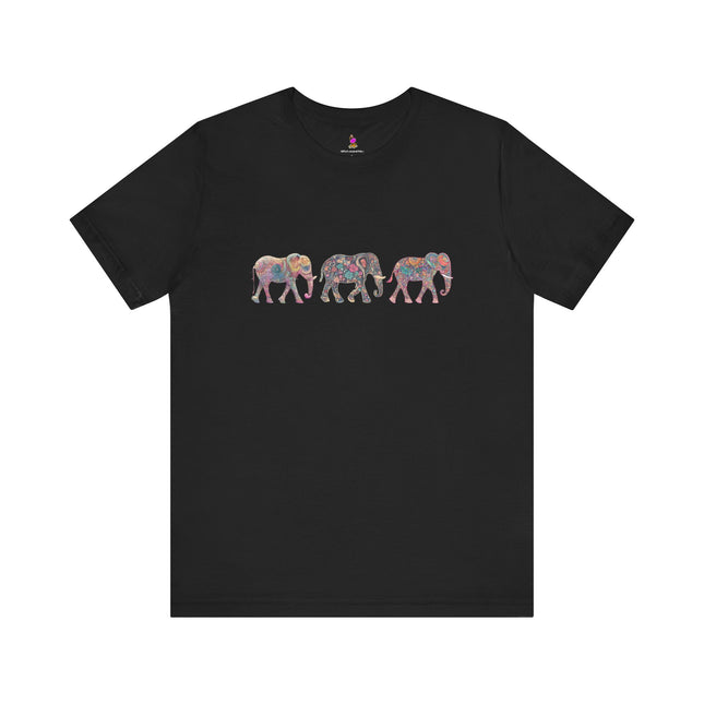 ELEPHANT MARCH T-Shirt - Majestic Animal Herd Art Tee
