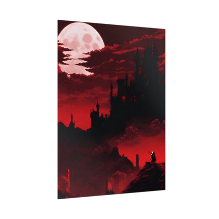 Castlevania Simon Belmont Video Game Room Inspired Wall Decor | The Cursed Night Begins Poster | Dracula Castle Vampire Night Wall Hanging