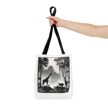 GIRAFFE SILHOUETTE Tote - Savannah Forest Shadow Nature Scene Travel Bag