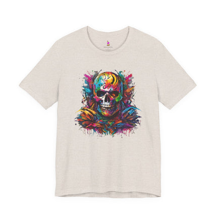 UNHOODED SKELETON 80's Cartoons Splash Graffiti Style T-Shirt - Retro Street Art Tee