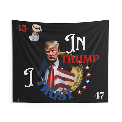 Trump Fight Fist Raise Coin Tapestry, President Trump Wall Hanging, Freedom Banner for Home Decor, Political Gift, USA Election Art