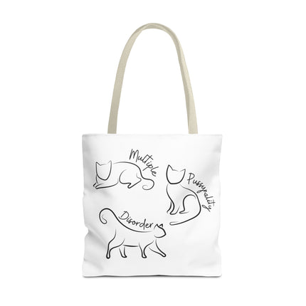 Cat Tote Bag | Cat Lovers Gift Bag | Multiple PUSSYNALITY Disorder Grocery Bag | Mental Health Humor | Two Sided Animal Owner Tote