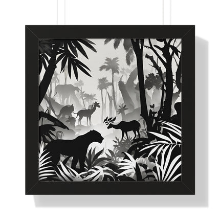 Animal Kingdom Print, Jungle Wall Decor, Wild Animal Scene, Shadow Wall Hanging, Nature Picture, Living Room Poster, Office Scenery