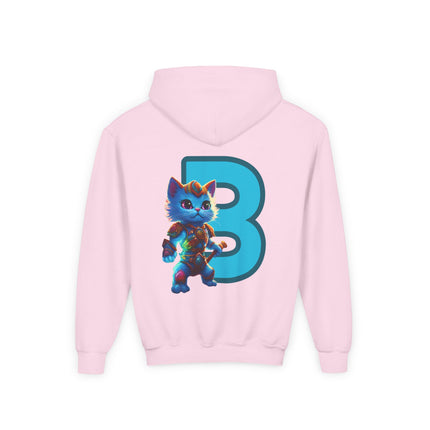CUSTOM Letter B PERSONALIZED Warrior Cat Boys Hoodie Sweatshirt (ADD NAME TO FRONT)