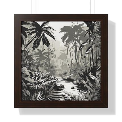 Wall Decor, Jungle Scene, Framed Wall Hanging, Black Shadow Print, Nature Scene Picture, Living Room Poster, Office Scenery