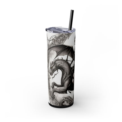 GOTHIC MEDIEVAL FLYING DRAGON Skinny Tumbler - Mutating Lizard Woman Beast Dark Fantasy Cup