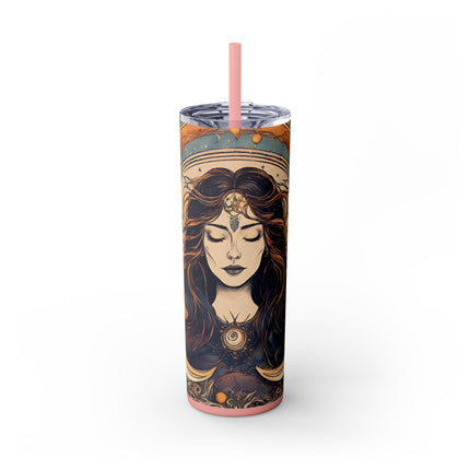 SUN & MOON GODDESS Skinny Tumbler - Lunar Astronomy Wiccan Dreams Cup
