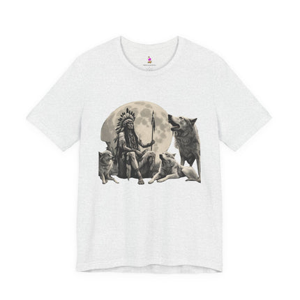 CHIEF OF WOLF MOON T-Shirt - Native American Wolf Spirit Tee