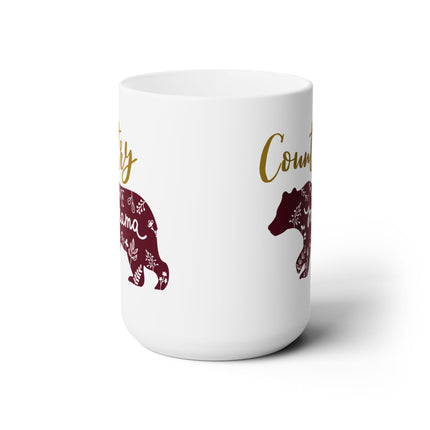 Country Mama Mug, Mama Coffee Cup, Momma Bear Mug, Country Mom Ceramic Mug 15oz